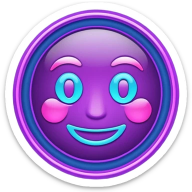 Neon sign 18+ in dark purple and dark blue tones sticker