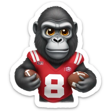 Gorilla wearing an Ohio State jersey sticker