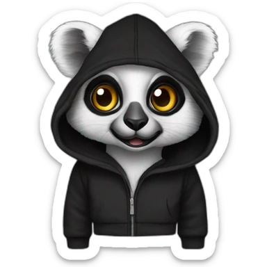 lemur-hoodie-black sticker