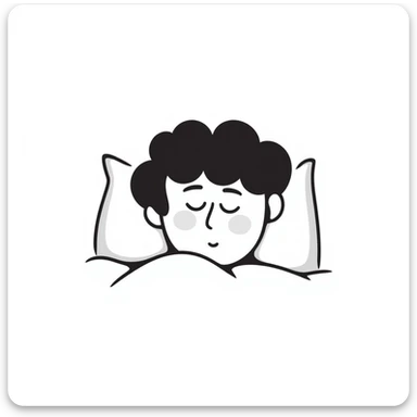 sleeping face hand drawn doodle style sticker