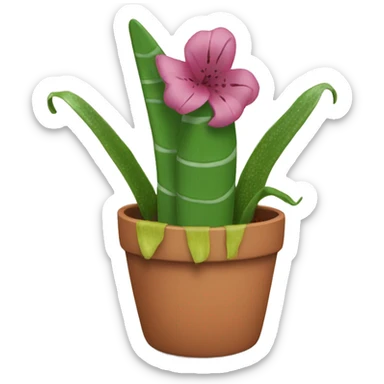 mother-in-law's tongue in a flowerpot sticker