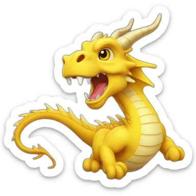 Yellow dragon with horn sticker