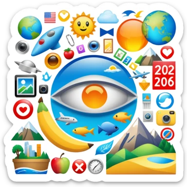 An extremely detailed lifestyle vision board collage for the year 2026. sticker