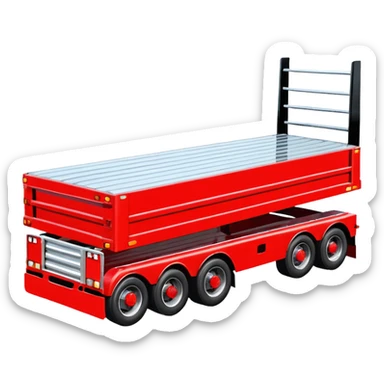 flat bed semi trailer three-quarters view sticker