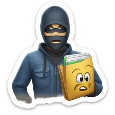 a school supplies thief sticker