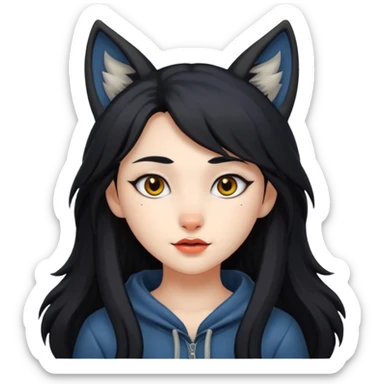 Wolf girl human sticker