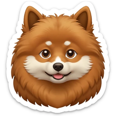 Brown fluffy spitz dog sticker