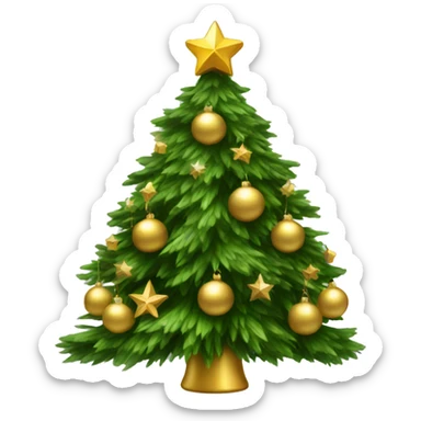 Christmas tree with golden Ornaments  sticker