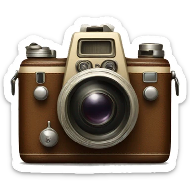 Brown vintage camera  sticker