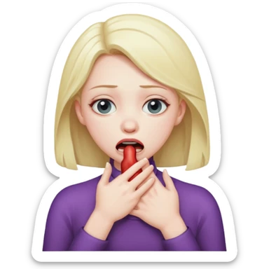 A girl chocking her self  sticker
