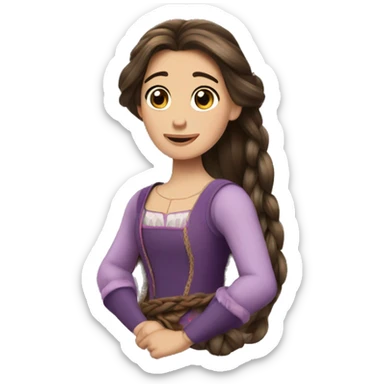 Brunette rapunzel  sticker