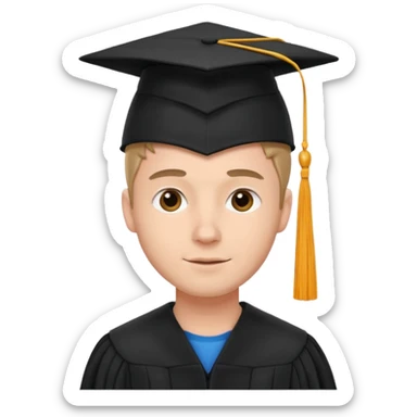 graduate man sticker
