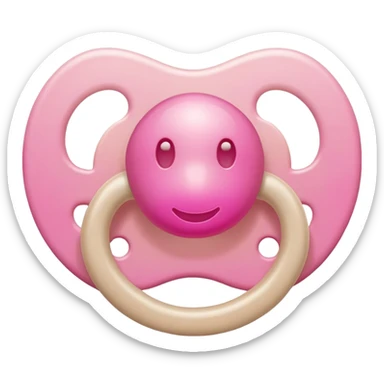 baby pacifier with pink gradient and beige colors sticker