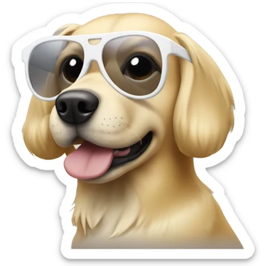 blonde dog with white sunglasses  sticker