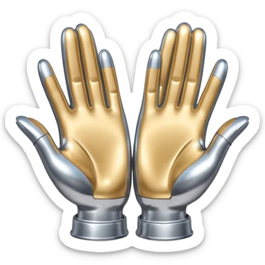 praying metallic hands sticker