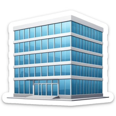 Modern office building with glass windows sticker