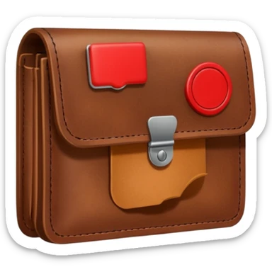 empty wallet with a red minus sign, symbolizing negative bank balance sticker