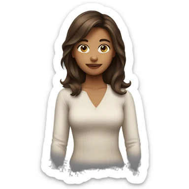 Girl with midlenght brown hair sticker