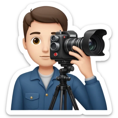 Camera man taking a photo backwards sticker