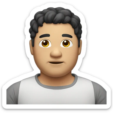 fat man WIHT BLACK HAIR sticker