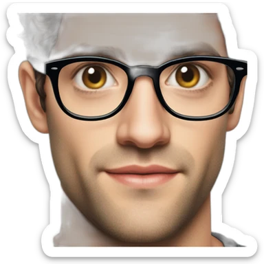 Young Justin bartha wearing Black glasses sticker
