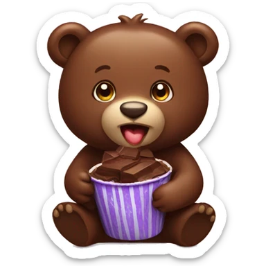 Bear eating chocolate  sticker