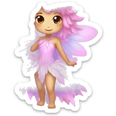 Anthro Shiny Pastel Pink Anime Chibi Fairy Fakémon Fur Sona sticker