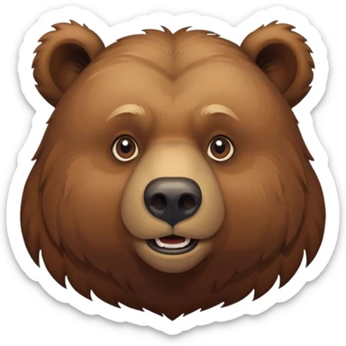 Realistic grizzly bear portrait  sticker