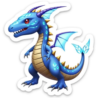 elemental sparkly sparky woody deadly cybernetic spooky Kingdra-Terrakion-Trevenant-Pokémon-Fakémon-hybrid-creature sticker