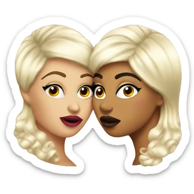 Two drag queens kissing each other  sticker