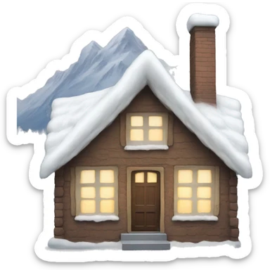 Cozy house with snowy window sticker