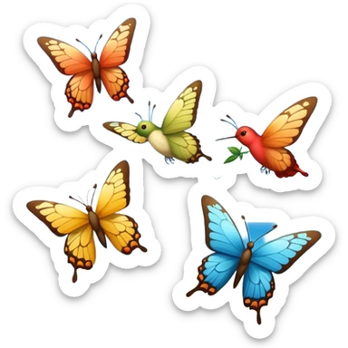 Más allá donde danzan las mariposas y los colibrís resuenan los cantos del cielo sticker