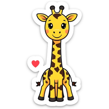 Smiling giraffe with a heart eyes
 sticker