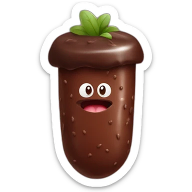 Chocolate mole with a bitten tail sticker