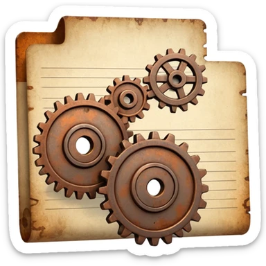 Gear/Cog + Document sticker