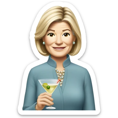 Martha Stewart holding a martini at Christmas  sticker