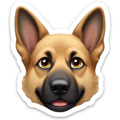 German Shepard dog with floppy, folded ears sticker