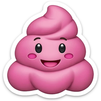 Pink poop emoji sticker