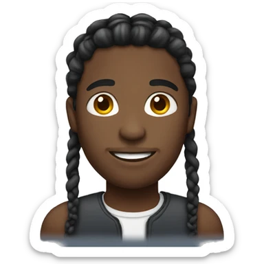 Black male with braids sticker