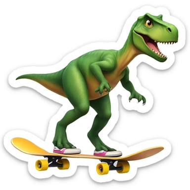 Dinosaur riding a skateboard  sticker