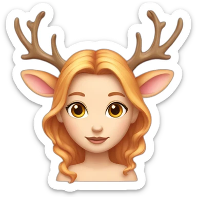 Fairy princess deer-antlers wings sticker