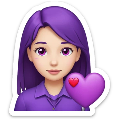 Marcie purple heart emoji sticker