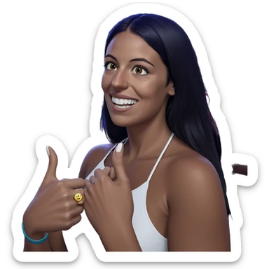 smiling girl in crowd sticker