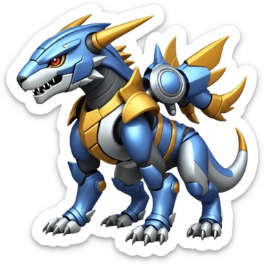  Cool Edgy Shiny Greymon-Vernid-Protogen-Weregarurumon full body sticker