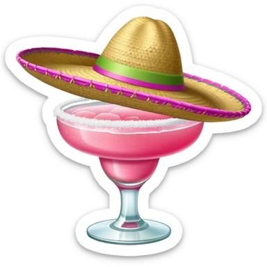 Sombrero on pink margarita  sticker