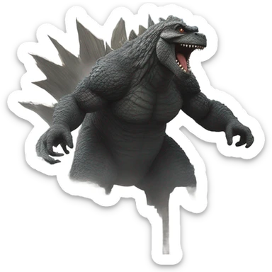 Godzilla  ￼destroying a city  sticker