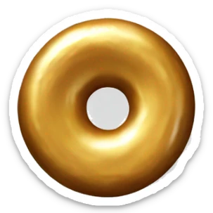 metal golden donut coin spinning sticker