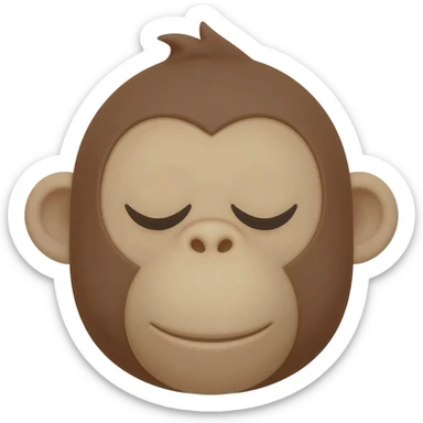 Monkey with eyes and mouth and ears closed sticker