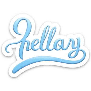 Light Blue “ hello January “ word in cursive sticker