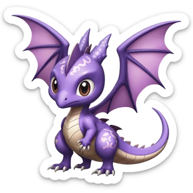 Shiny Cute Adorable Aerodactyl-Noivern-Hybrid-Creature with pattern-markings sticker